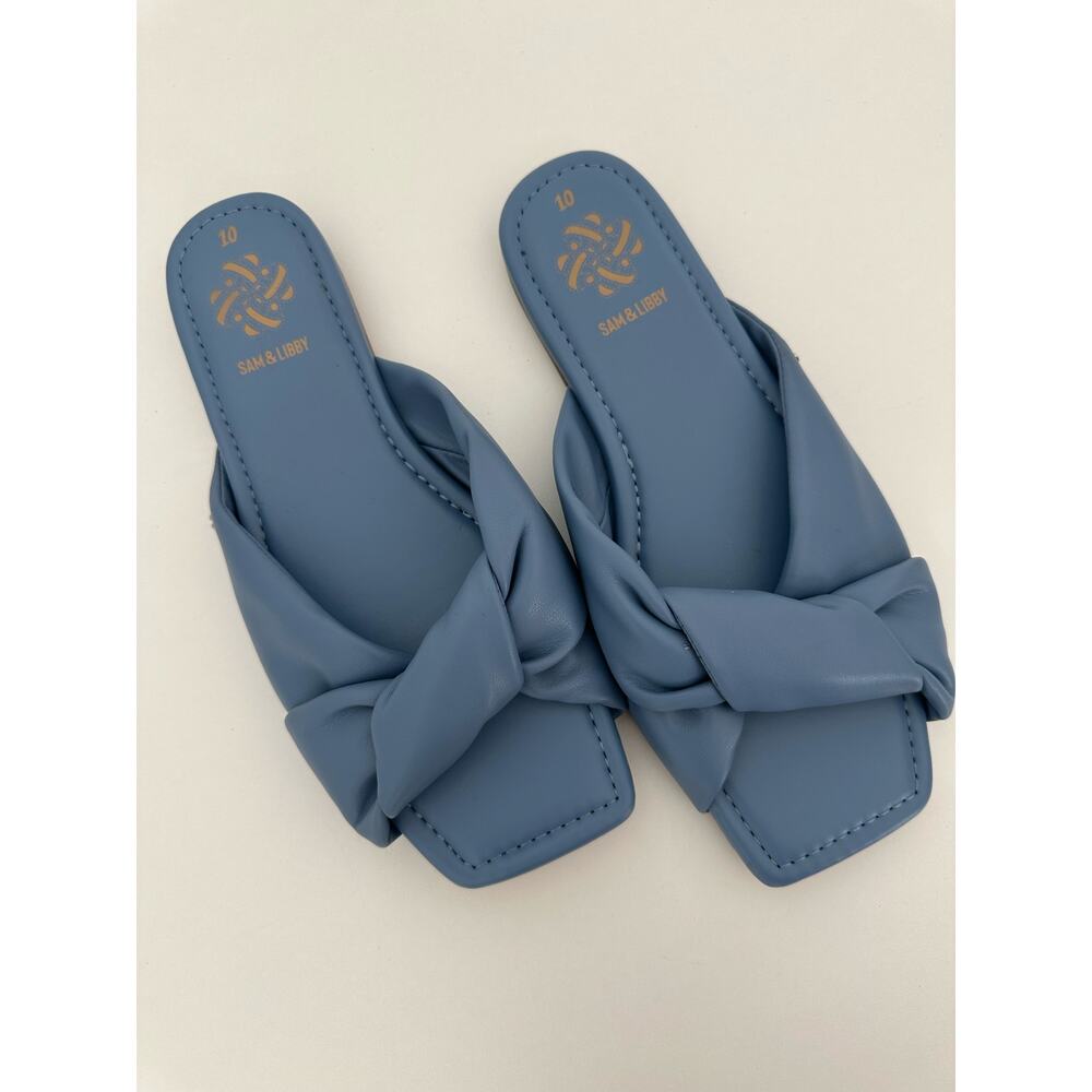 NWOT Sam & Libby Women's Blue Knot Slide Sandals - Size 10